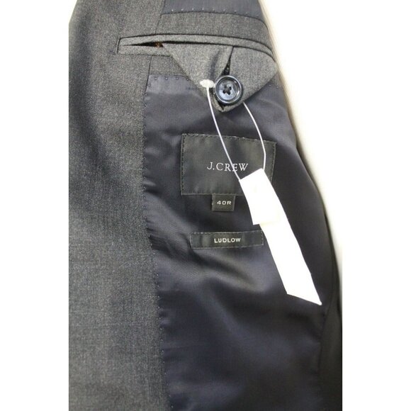 J Crew Ludlow Single Button Suit Jacket In Italian Wool Charcoal 40R 03744 $425 - Picture 4 of 5